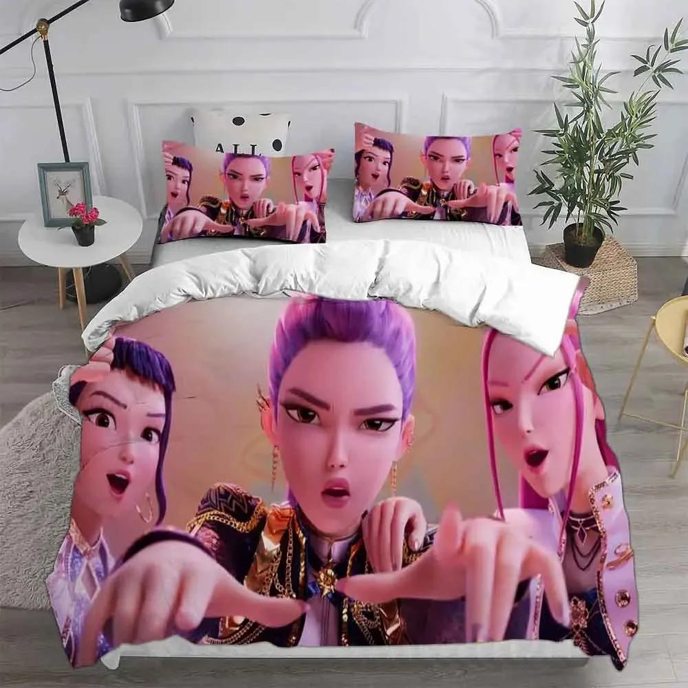 

KPop D-Demon Hunters EU Single Halloween Costume Bedding Set - 2-3 Piece Comforter Quilt Duvet Cover Pillow Case Sets US Twin(172x218cm)
