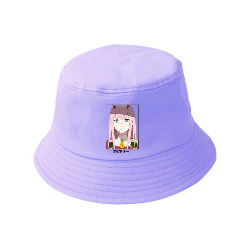 Anime Darling In The Franxx Zero Summer Hat Women Unisex Panama Bucket Cap The Design Flat Visor Zero Two Bucket Hat Fisherman Hat
