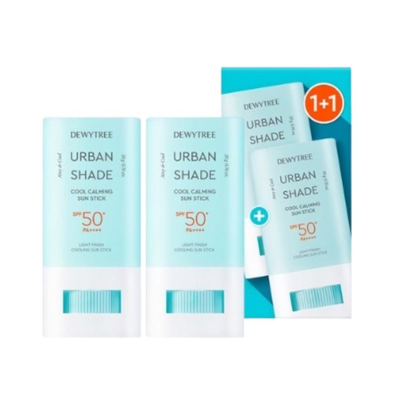 

Солнцезащитный крем-карандаш Dewytree Urban Shade Cool Calming SPF50+ PA++++ 20 г (2-Pack) | УФ-защитный, охлаждающий и успокаивающий стик для чувствительной кожи 20g*2