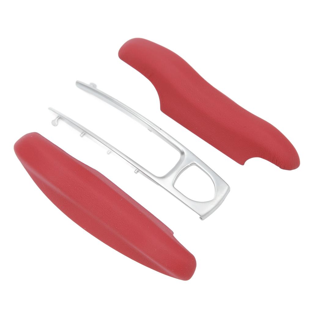 Car Smart Key Cover Case Leather Keyless Entry Remote Key Fob Protector Shell for Panamera Cayenne 911 Taycan Red