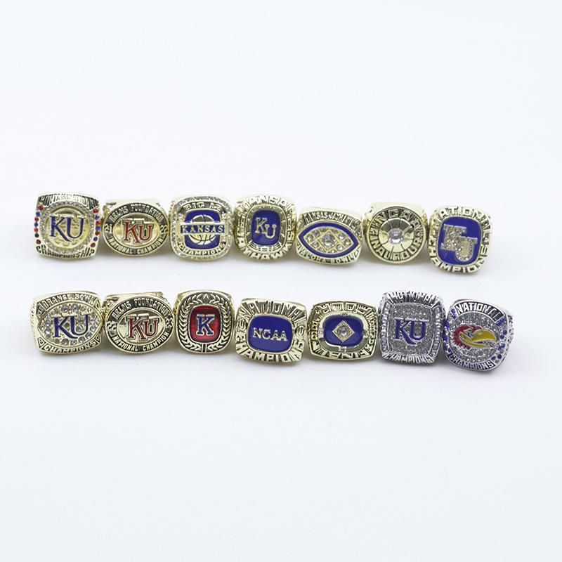 University of Kansas Jayhawks NCAA Basketball Championship 14-Piece Ring Set Size 11
