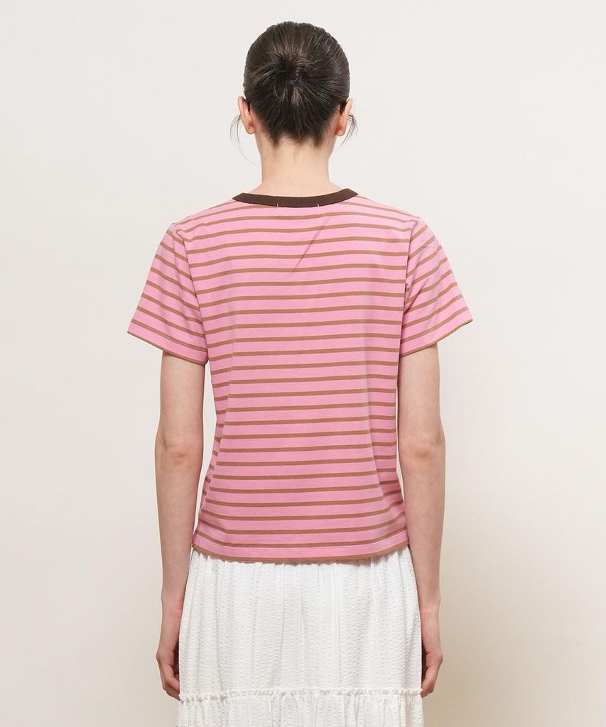 GENERALIDEA Color Block Stripe Short Sleeve T-Shirt [Pink] / Gf2Lts522