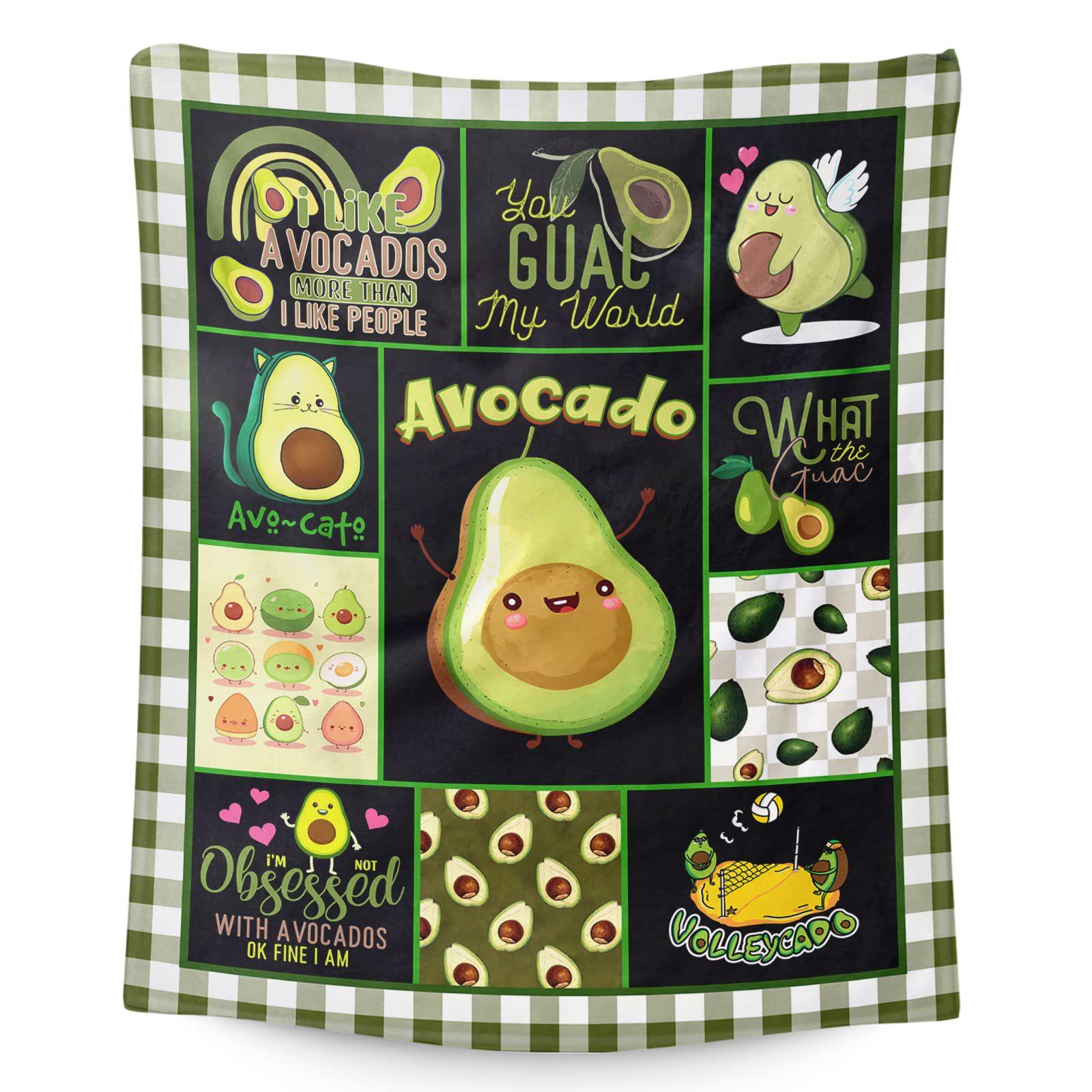 

Fresh avocado Printed Blanket for Sofa Bed Travel Camping Living Room Office Conditioning Blanket for All Seasons Gifts 75x90cm