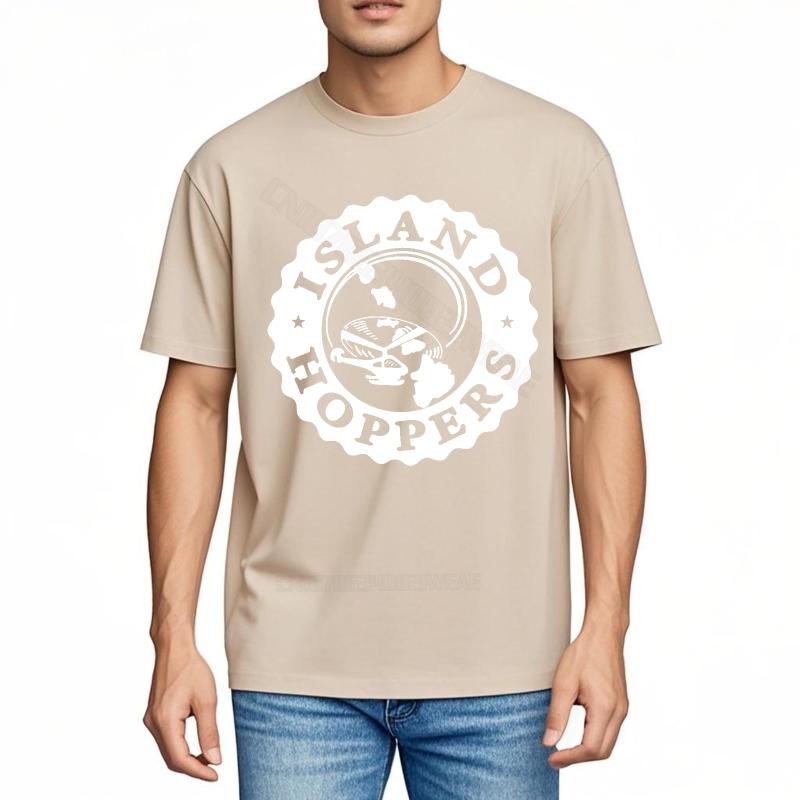 Teeshirt Adult Oversized Tshirt Island Hoppers Logo On Black Comfortable Big Size Tee Shirt Hiphop Vintage Tshirt Vintage