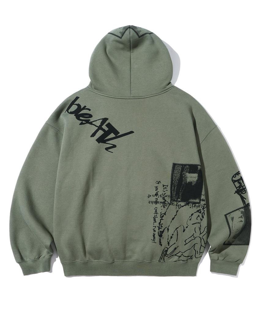 Patch Graphics Hoodie - Khaki