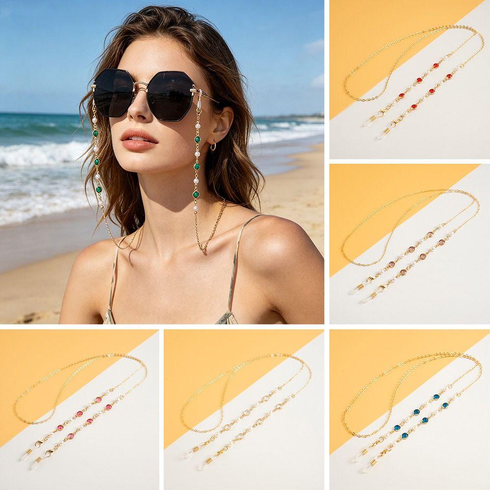 Beaded Reading Glasses Chain Pearl Eyewear Lanyard Fasion Glasses Hanging Chain Women