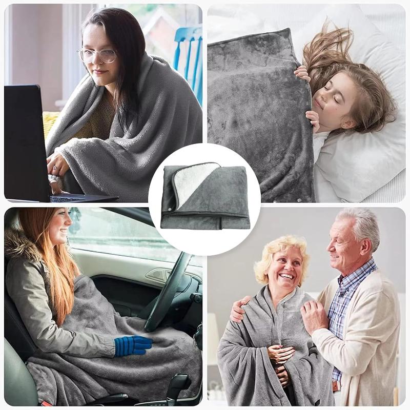 USB Electric Heating Blanket, Wearable Heating Pad 3 Heat Levels, Portable Warm Shawl For Home Office Outdoor Use, Washable