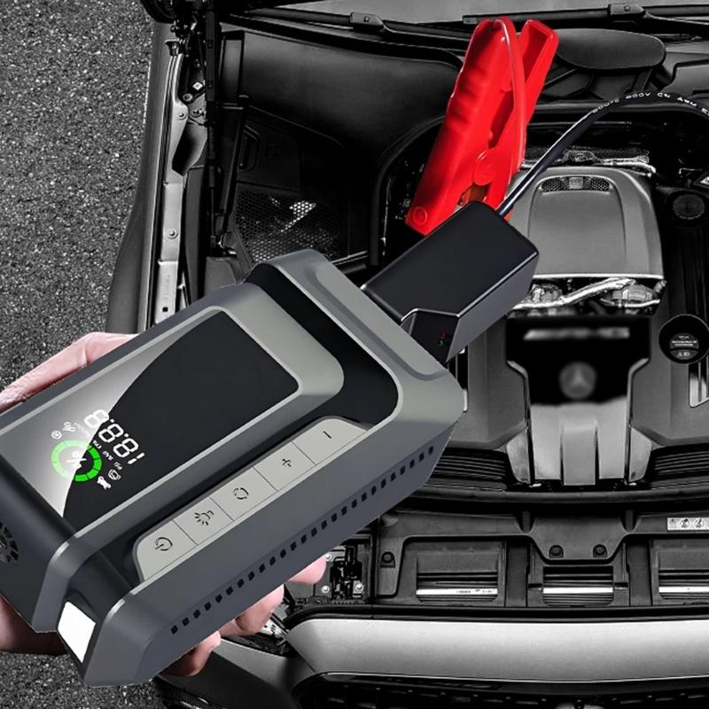 Compact Emergency Car Battery Booster And Air Compressor Tire Inflator With 35L/Min Inflation Rate For Roadside Assistance