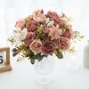 5/10PCS Silk Rose Artificial Flower Wedding bridal bouquet Home Room Festival Outdoor Yard garden bonsai Diy gift box Decoration