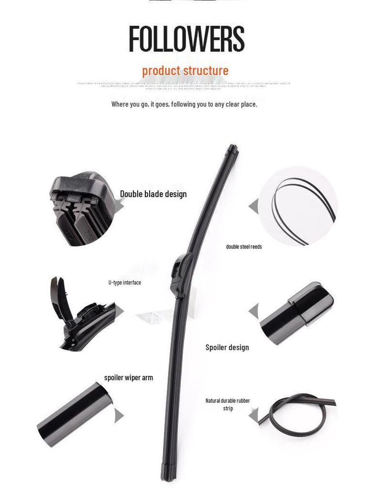 2016-2017 Volkswagen Passat Wischerblatt mit Original 17" Gummileiste