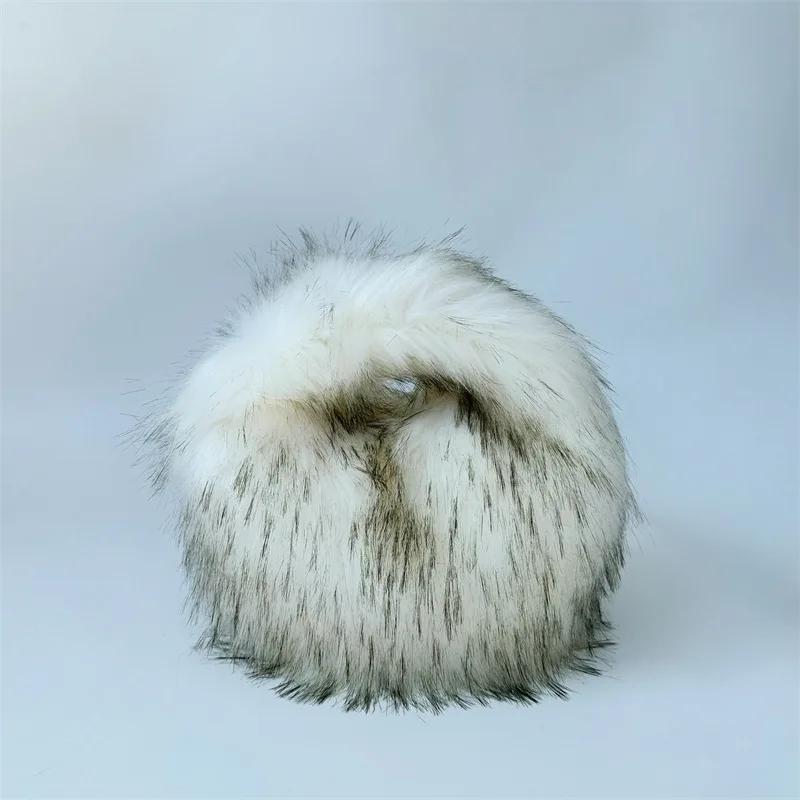 

Luxury Faux Fur Women s Handbags Winter Fashion Girls Furry Shoulder Bags Dinner Clutch Purse Soft Plush Female Underarm Bag