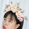 Colorful Silk Flower Crowns Accessory Delicate Handmade Floral Hair Accessory Fabric Flower Headband for Daily Use