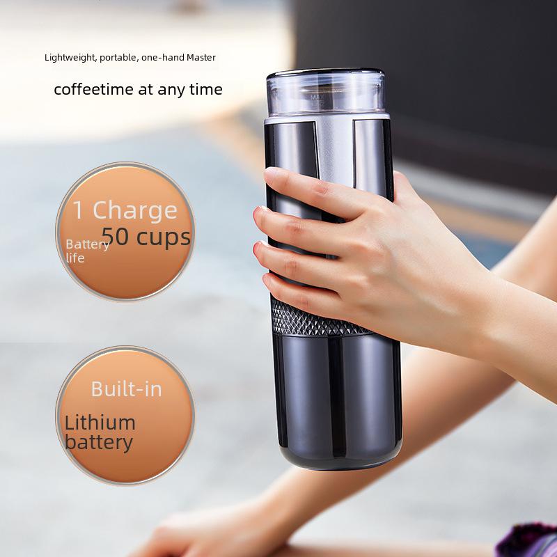 Compact Wireless High-Pressure Portable Coffee Maker for Capsules and Ground Coffee