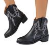Fashion Western Cowboy Short Boots Women's Embroidered Booties Pointed Toe Large Size Chelsea Fashion Boots Korean Style Winter Rub