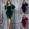 Plus Size Women's Long Sleeved Sexy High Waisted Sheath Dress