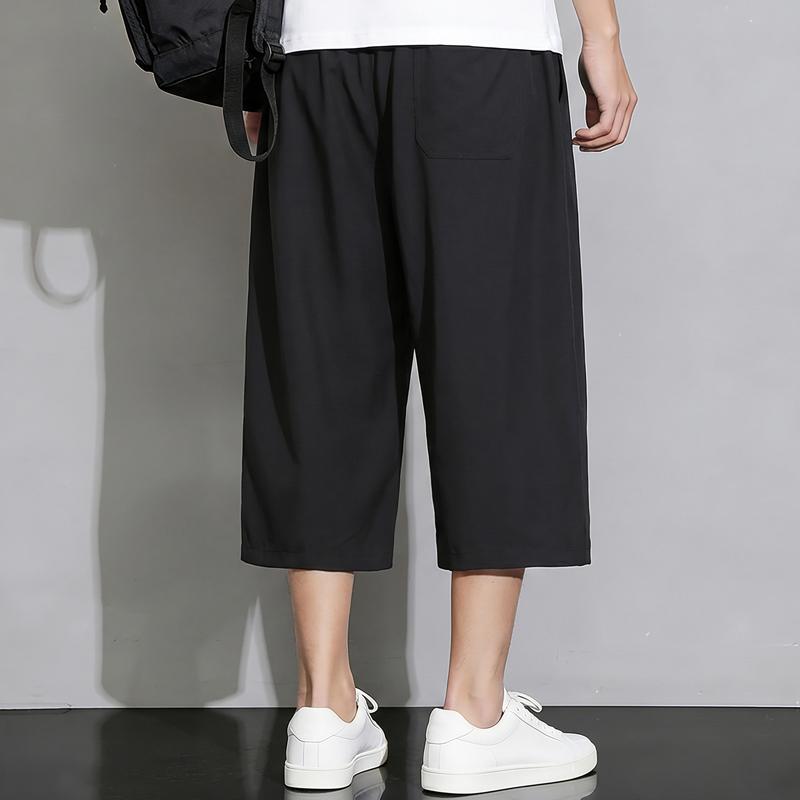 Men's Plus Size Quick Dry 7/8 Pants, Elastic Waist Summer Casual Cropped Trousers (4XL-10XL)