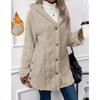 Autumn and Winter Women's Hooded and Velvet Jacket, Double-sided Velvet Cardigan, Long Sleeved Casual Warm Jacket