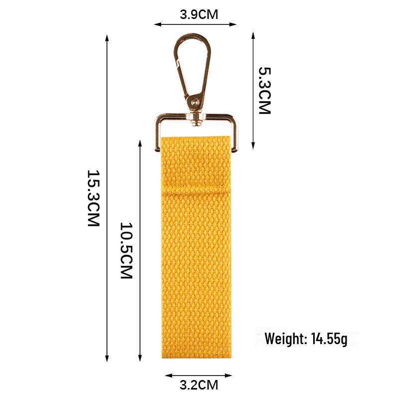 Personalized Pure Cotton Canvas Belt Keychain with Contrast Colors – Handmade INS Style