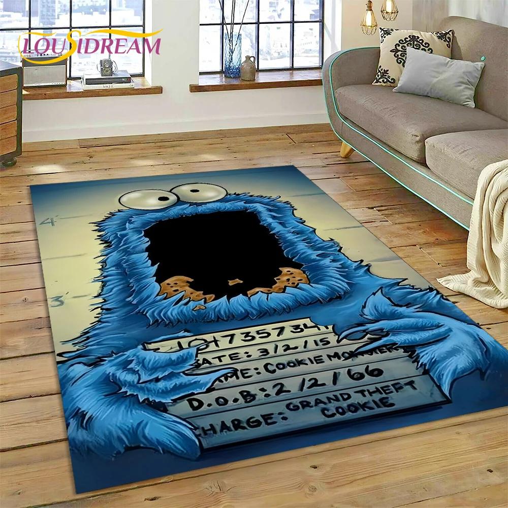 3D Cartoon S-Sesame Street Rug Carpet for Living Room Bedroom Home Decor,Floor Mat Non-slip Decoration for Sofa Doormat Kid Gift