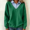 Women's Casual Color Block Collared Long Sleeve Pullover Sweatshirt for Everyday Wear