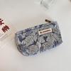 Trendy Ladies Simple And Portable Floral Embossed Cosmetic Bag For Use Everyday