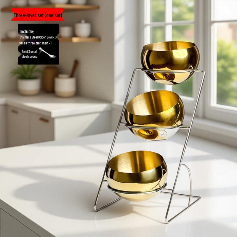 Jingbaodi Buffet Three-Tier Stainless Steel Condiment Set