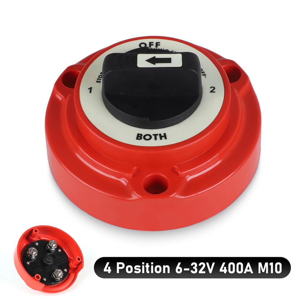Car Dual Battery Selector Switch 400A 6-32V 4 Position Power Cut Off Battery Isolator For Marine Boat RV Big Truck