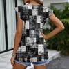 Womens Tops Fashionable V-neck Ruffled Sleeve Short-sleeved T-shirt Business Blouses