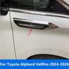 For Toyota Alphard Vellfire 2024 2025 2026 Chrome Front Door Side Fender Cover Molding Trim Sticker Accessories Car Styling