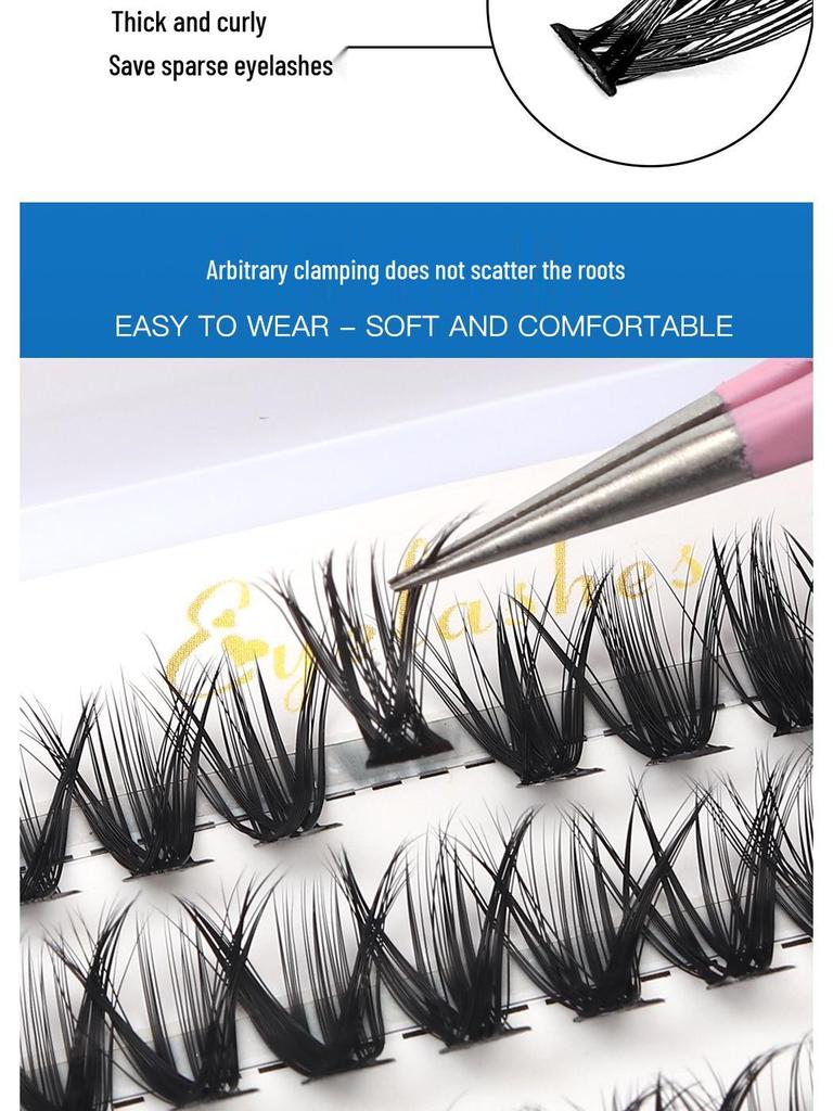 Set gene false cu 14 rânduri cu adeziv dens și pensetă: Include Opțiuni 30D, 40D, 50D, 60D, 80D, 100D