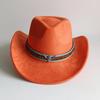 Cappello da Cowboy in Camoscio Accessori Testa di Toro Asta Larga Cappello da Rancher Autunno e Inverno per Uomini e Donne Cappello Jazz Classico Sombrero