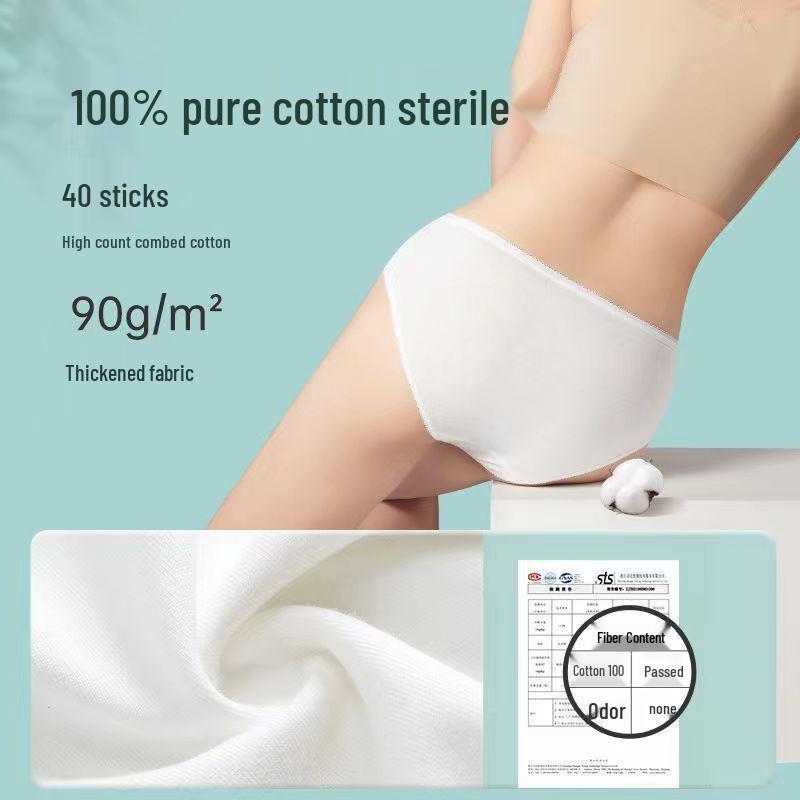 Pure Cotton Disposable Seamless Maternity Panties - Plus Size, Travel, Postpartum, Daily Use, Individually Packaged