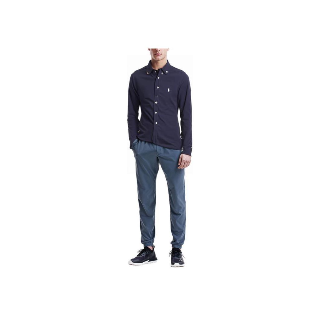 Polo Ralph Lauren Shirt Ss23 Casual Solid Long Sleeve Navy Blue Men shirts 323914506-001
