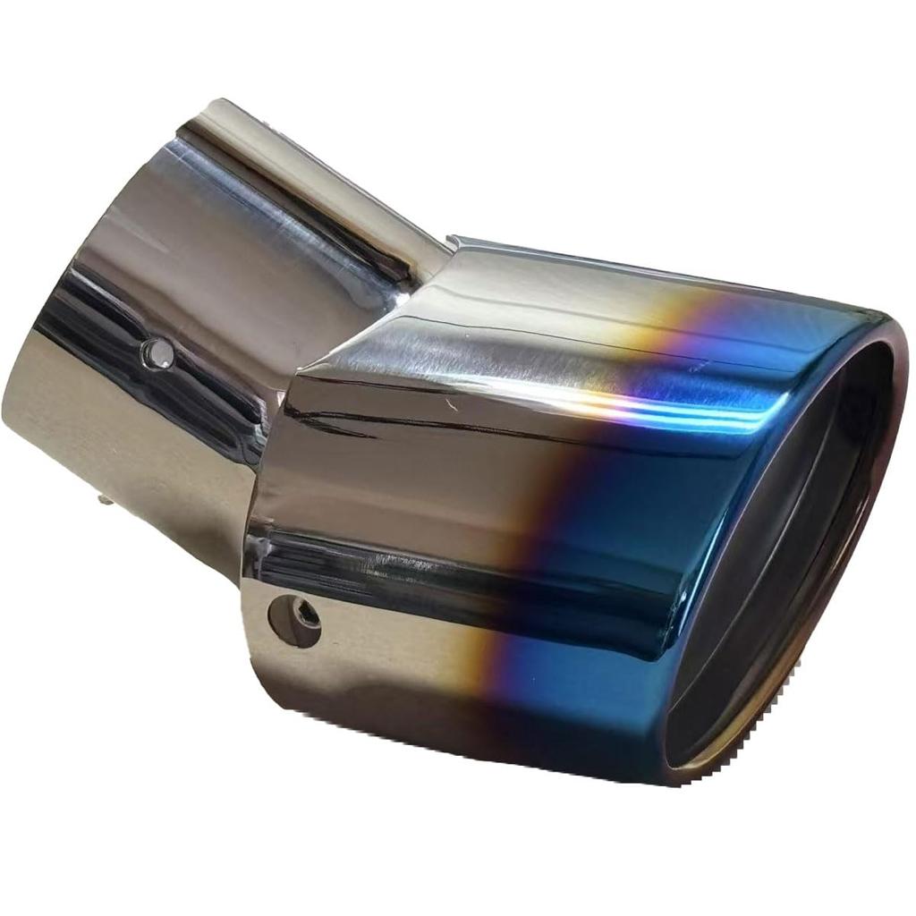 East field Universal Universal Oval Muffler Cutter for Exterior Vehicles, Titanium Blue (L), Adjustable