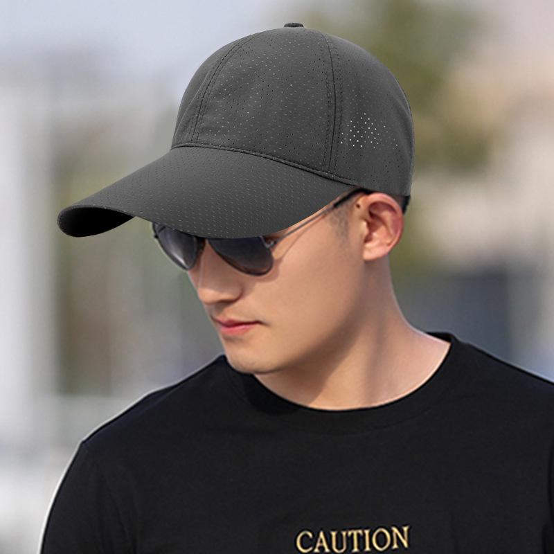 Breathable Men's Summer Sun Protection Duckbill Cap – Quick-Drying, Long Brim, Plus Size, Unisex Baseball Hat
