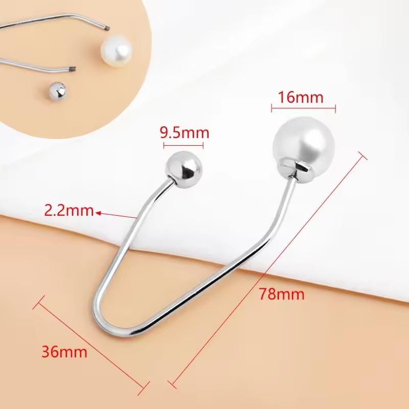 Meetee 2/5Pcs Pearl U-shaped Metal Hook Detachable Irregular Spiral Button Dress Shirt Collar Screw Clasp Hardware Accessories