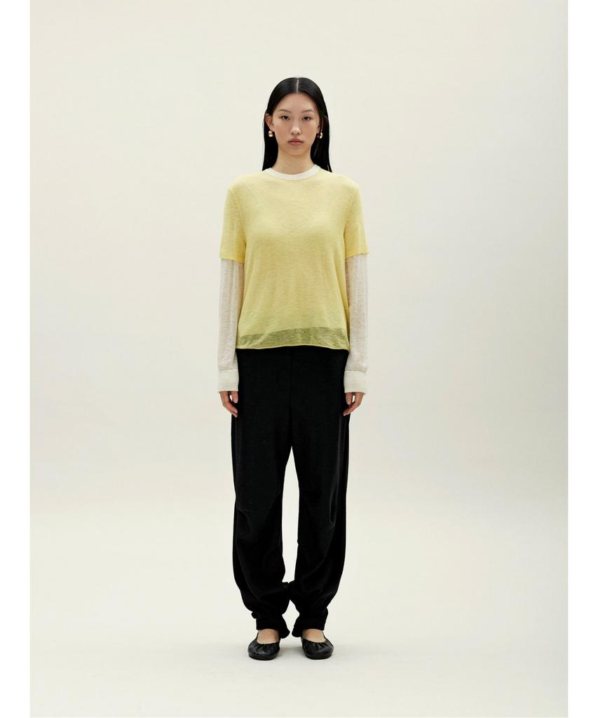 Anggae Layered Two Tone Sweatshirt Lemon