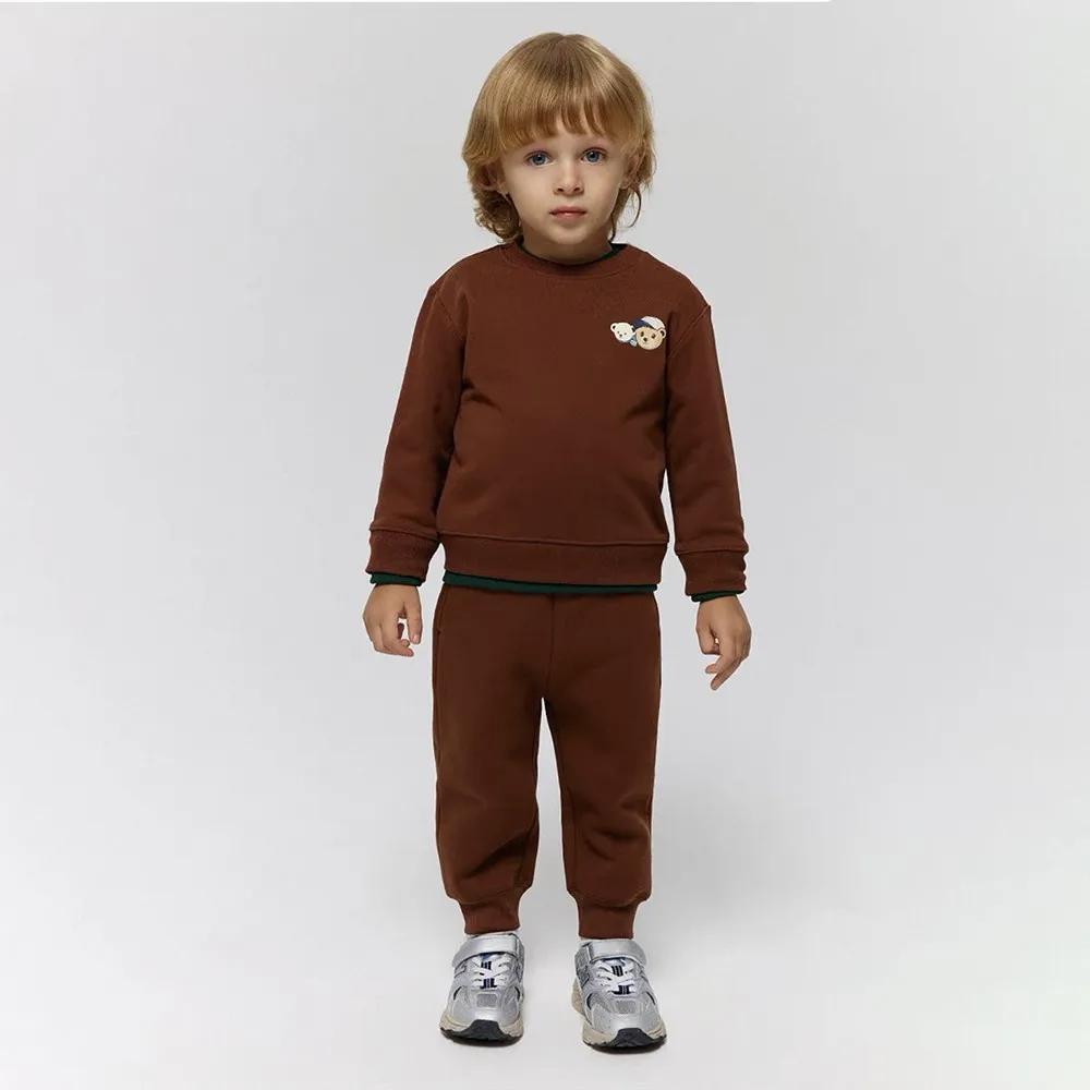Süßes Babykleidungsset für Kinder Frühling Herbst Verdickt Rundhals Oberteil + Hose Lässige Kleidung für Kleinkinder