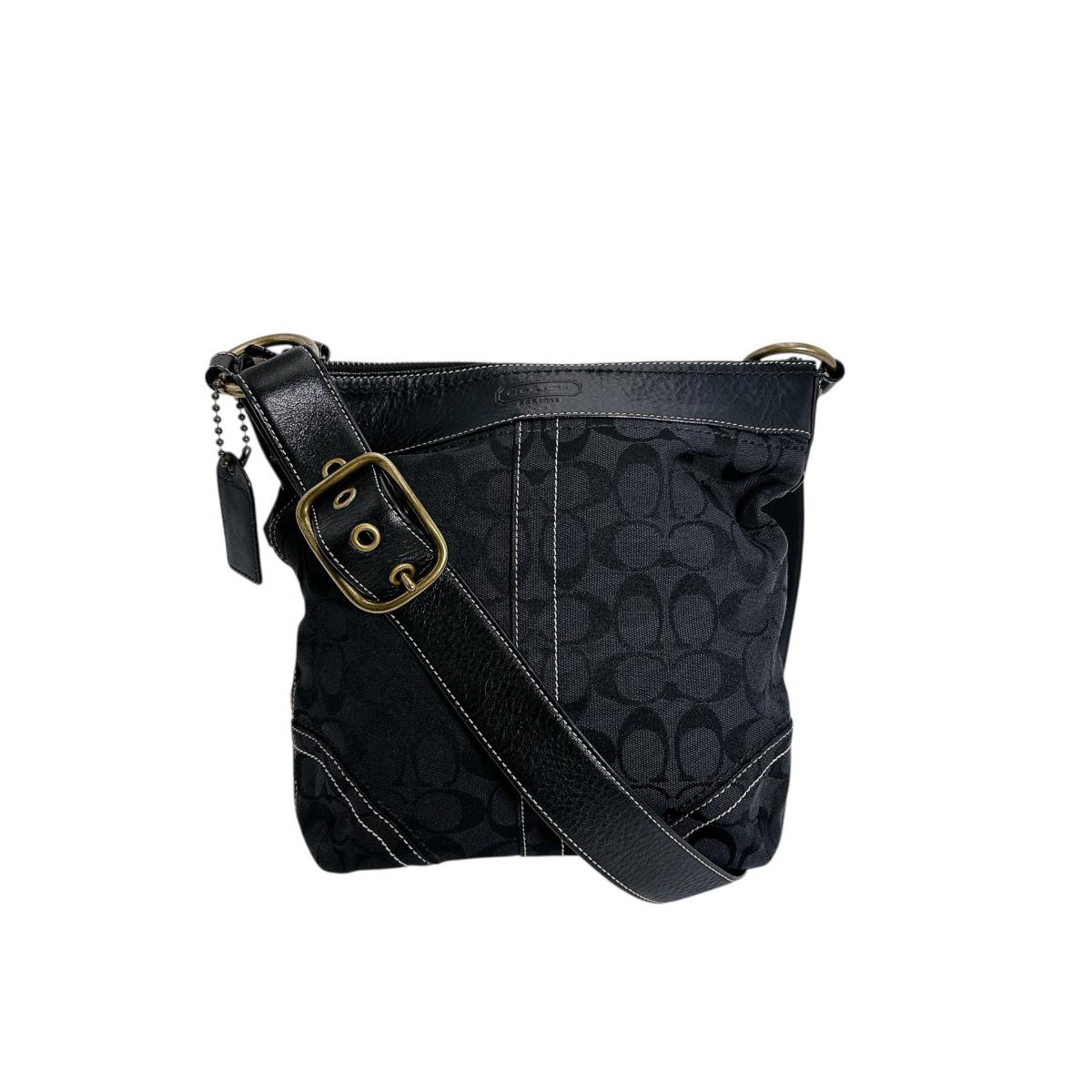 COACH Signature Shoulder Bag Shoulder Bag canvas black Women 10403 Used