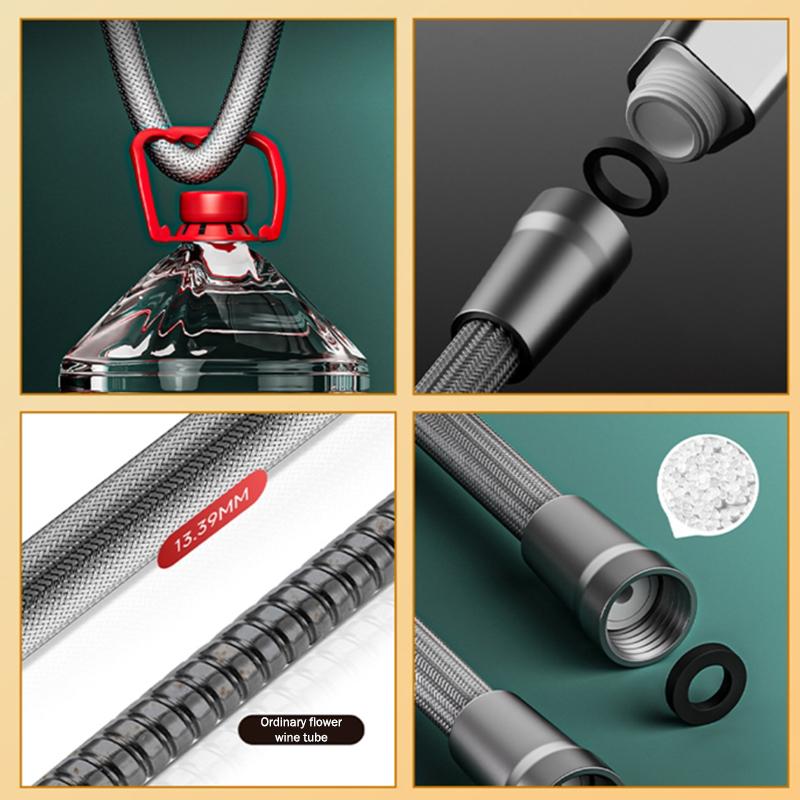 1.5/2M Anti Winding Handheld Shower Hose Gi/2 Flexible Shower Tube High Pressure Universal Interface Bath Shower Nylon Pipe