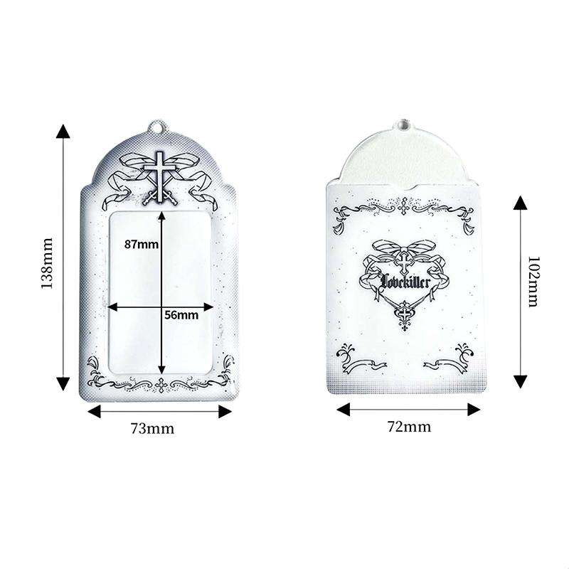 Kpop Photocard Holder Student Bus Card Protective Photo Sleeves Love Cross Small Card Storage Case Pendant Lovely Id Card Holder