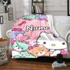 Customizable HelloKitty10 Throw Blanket – Personalized Name, All-Season Cozy Snug Blanket, Machine Washable, Personalized Blanket