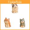 Wooden Cat Carving Decorative Figurine Handmade Home Office Gift For Cat Lovers