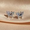 New Elegant Butterfly Earrings for Japanese and Korean Women, Small and Stylish, Minimalist Commuting Zircon and Accessories