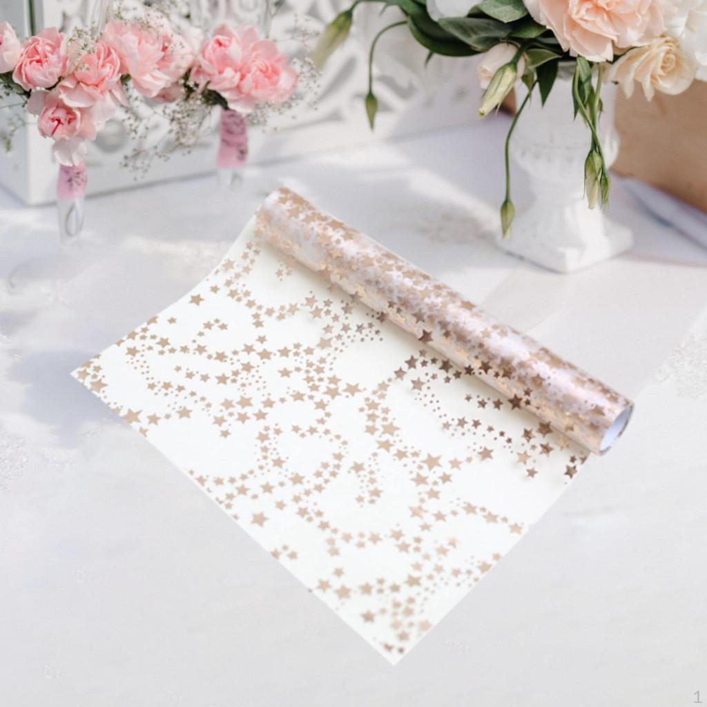 Christmas Table Decoration Star Pattern Tablecloth Roll for Year Party