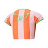 Puma X Dua Lipa Color Block Striped Short Sleeve V-Neck Crop Top Women tops 536637-86