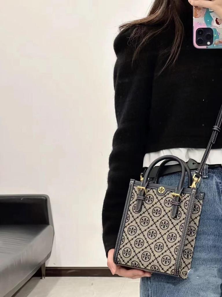 TB Mini Monogram Music Sheet Canvas Tote - Fashionable Handbag & Crossbody Bag for Women