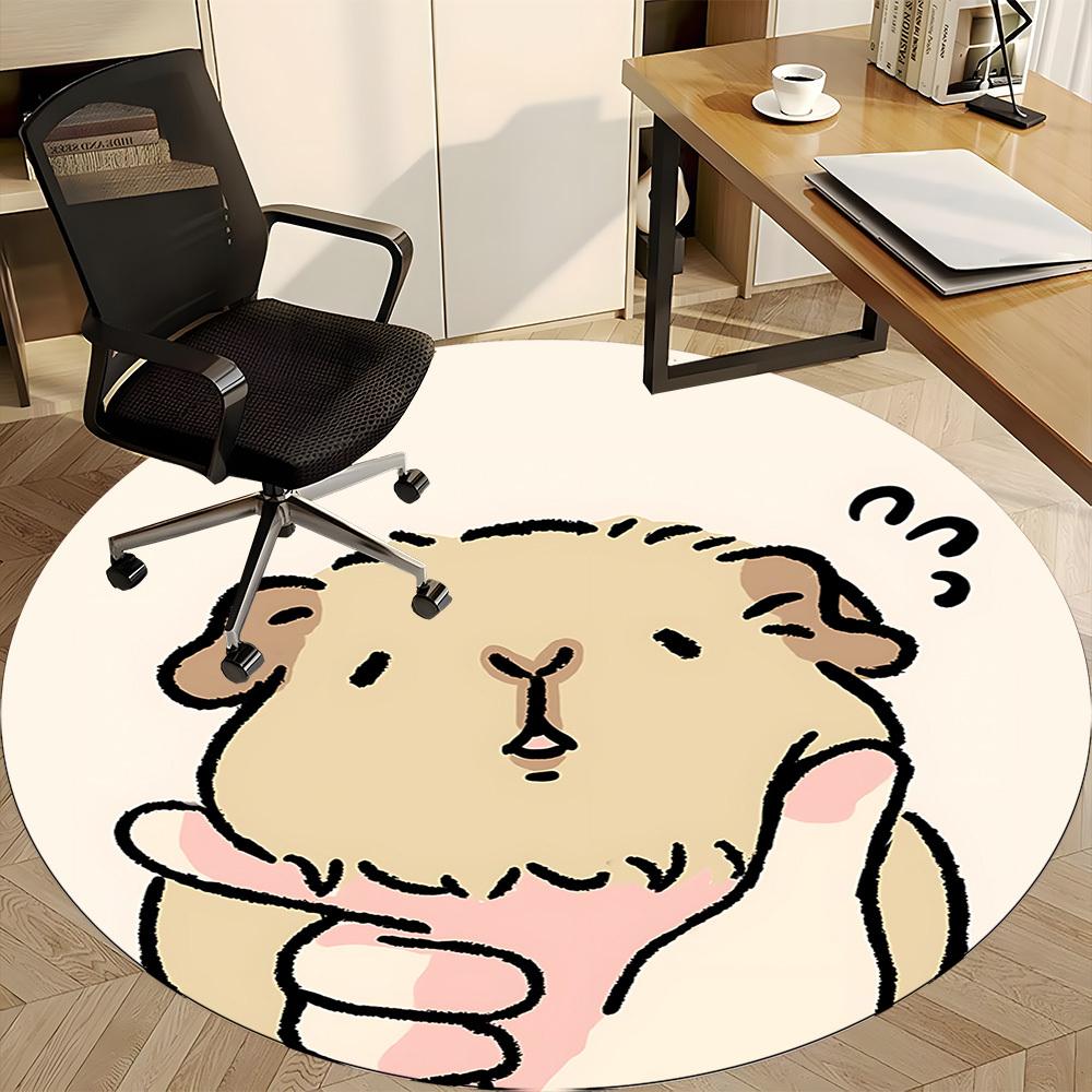 1 Stück Hamster Büro Runder Teppich, Rutschfest, Weich und Langlebig, Büroteppich für Innendekoration, Perfekt für Büro, Schöne Dekoration yy260323024