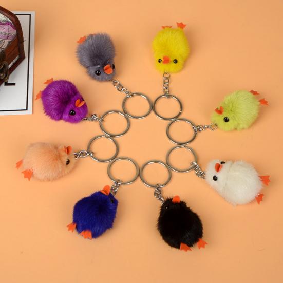 Pluszowa zabawka brelok kolorowy sztuczne futro z norek kaczka wisiorek brelok zabawny kreatywny kolorowe zwierzę kobiety torba urok