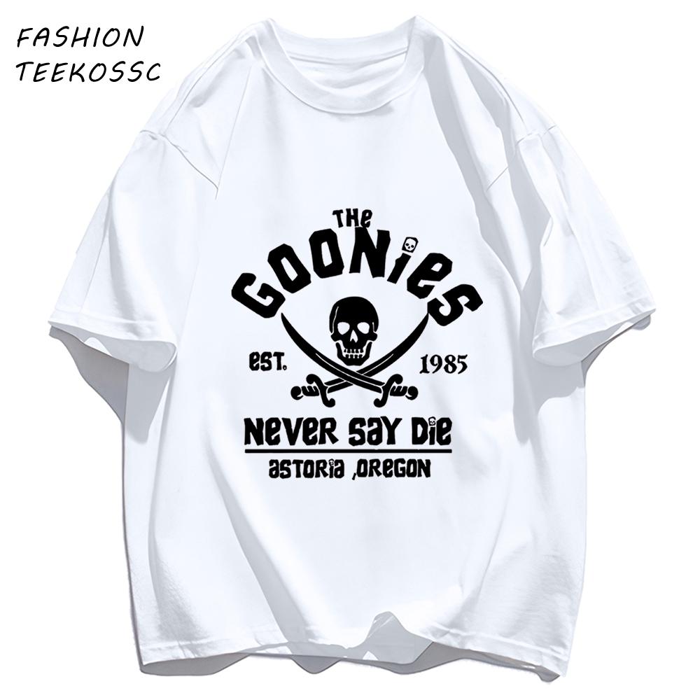 The Goonies Skeleton Printing Mens Basics T Shirts AllMatch Cotton TShirt Colour Summer Clothing Oversize Crewneck Sportswear